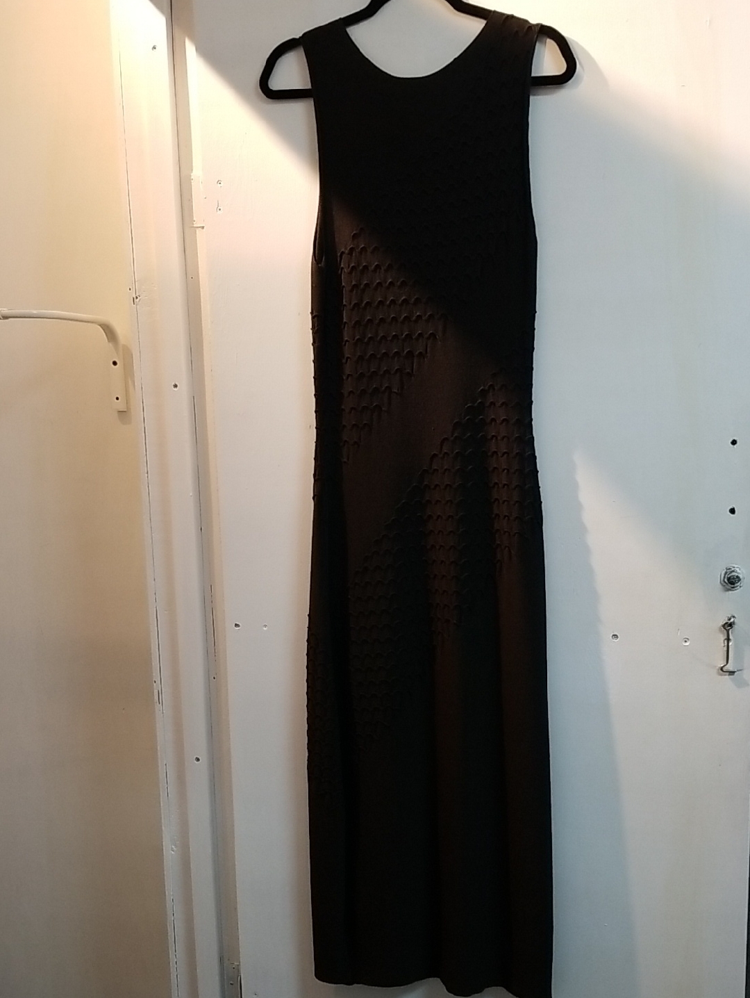 Sarah Pacini Black Textured Maxi Dress